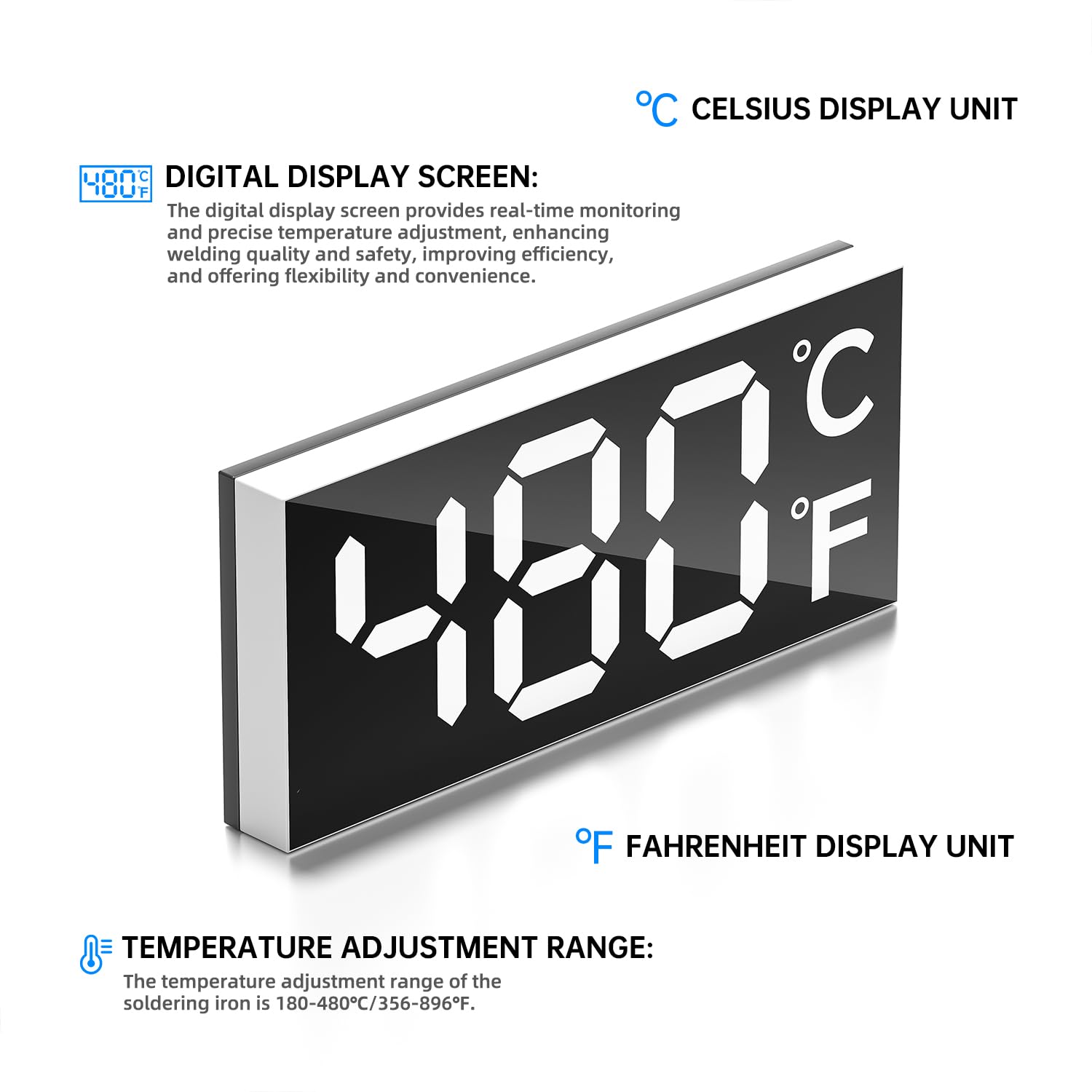 Soldering Iron Kit, 90W 110V LCD digital soldering gun，12-in-1 Soldering Iron Kit Tool，Temperature adjustable from 180-480°C，5 soldering tips，soldering wire，soldering paste，soldering pump