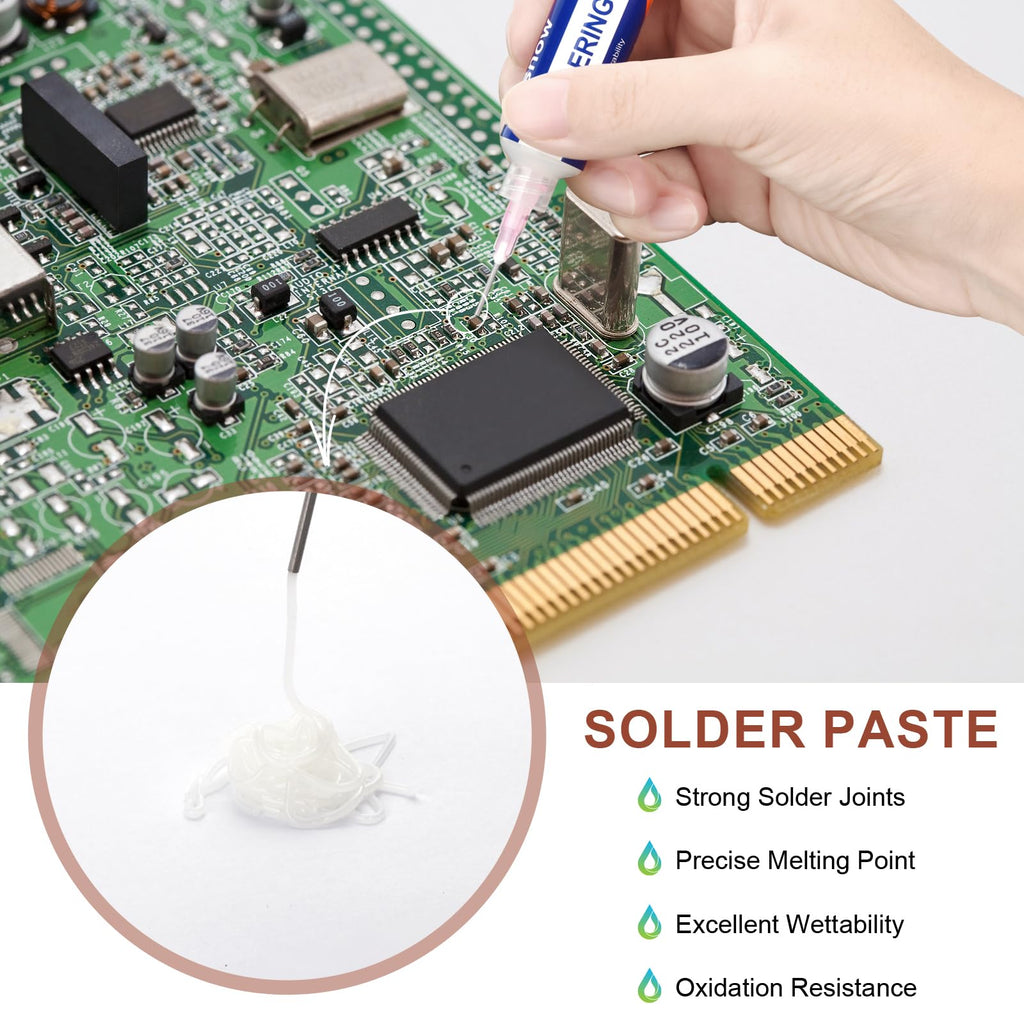 Solder Wick Braid And Solder Flux Paste, No Clean Soldering Flux(10cc) Soldering Remover Tool, 10ft Desoldering Wick Braid For Electronics Repair For Disassemble Electrical Components