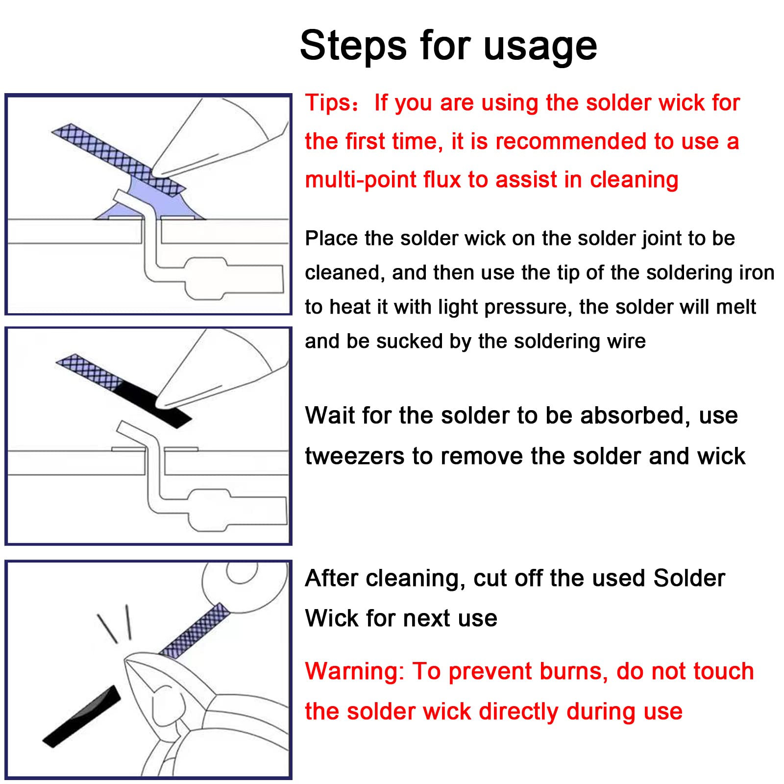 Solder Wick Braid And Solder Flux Paste, No Clean Soldering Flux(10cc) Soldering Remover Tool, 10ft Desoldering Wick Braid For Electronics Repair For Disassemble Electrical Components