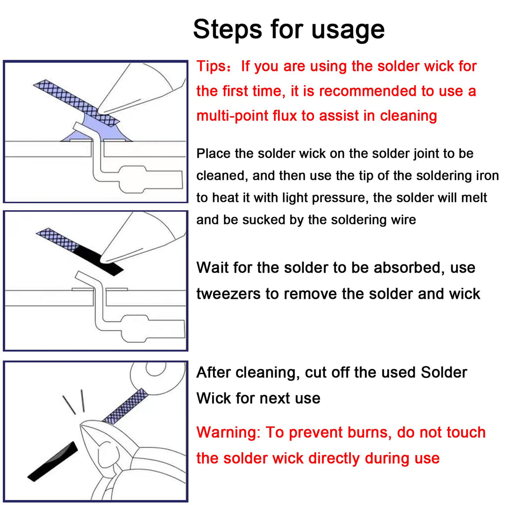 Solder Wick Braid And Solder Flux Paste, No Clean Soldering Flux(10cc) Soldering Remover Tool, 10ft Desoldering Wick Braid For Electronics Repair For Disassemble Electrical Components
